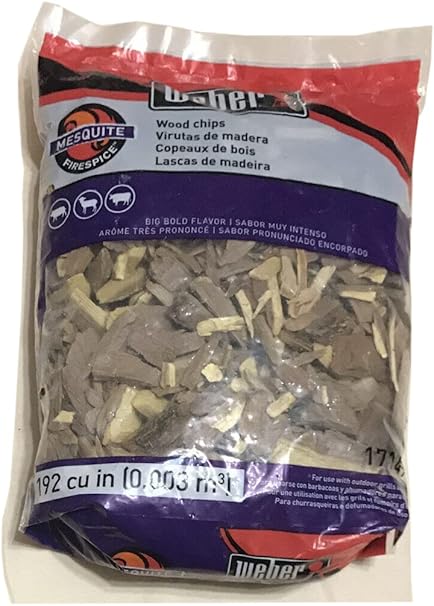 Weber Mesquite Wood Chips, 2 lb – Premium BBQ Smoking & Grilling Chips for Big, Bold Flavor – Ideal for Beef, Lamb, Poultry & Pork